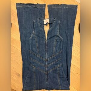 Revice Heart Cutout Denim Sleeveless Women's Jumpsuit